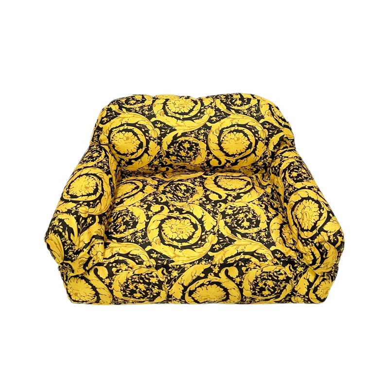 Designer Dog Bed Luxury Baroque Pattern Pet Sofa Exclusive Comfortable Dog Bed High-End Pet Rest Furniture M26