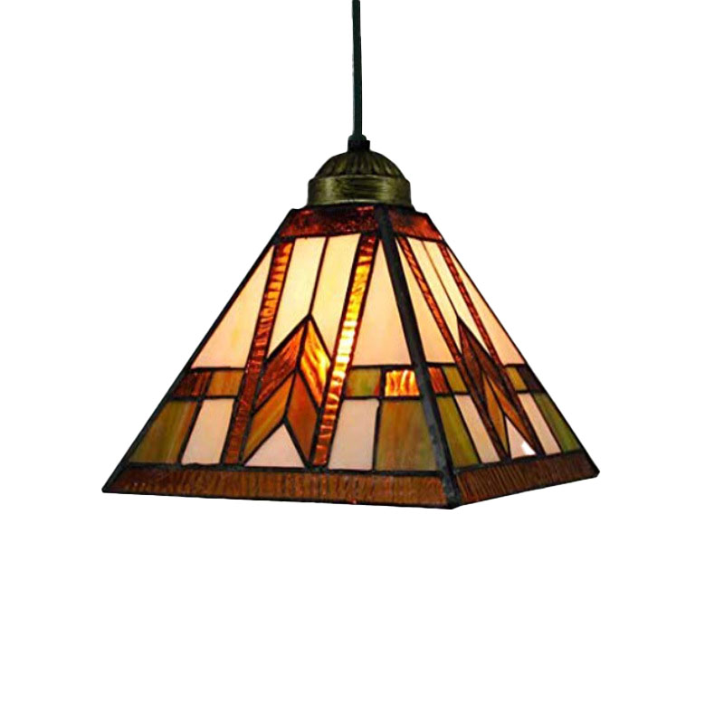 Elegant Tiffany-Style Glass Pendant Light Fixture for Living Rooms, Kitchens & Restaurants