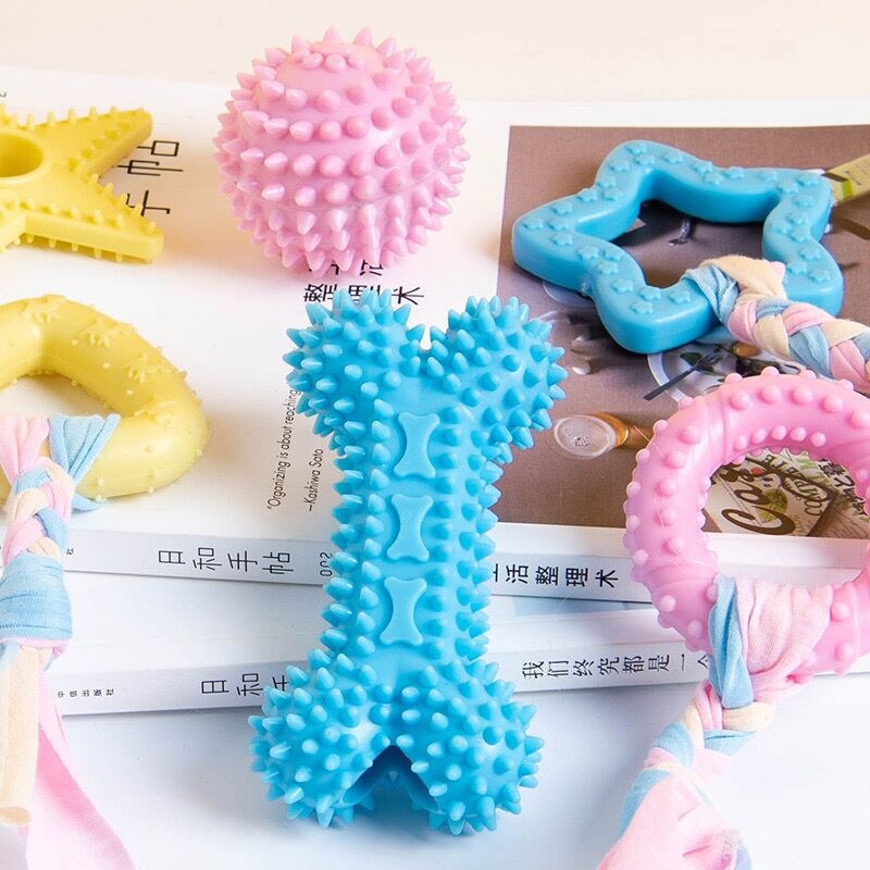 Pet Dog Chewable Macaron TPR Molar Stick - Small Dog Dental Health Toy