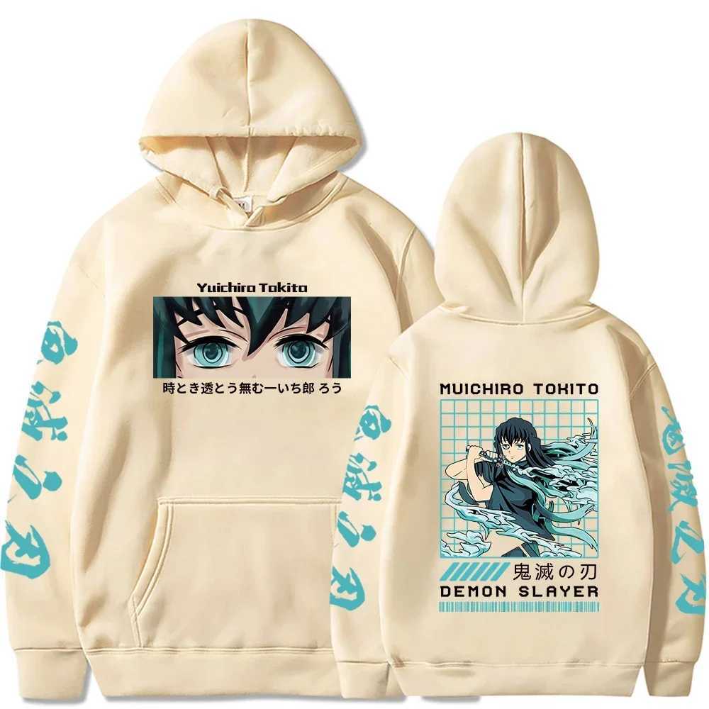Demon Slayer Japanese Anime Mens Hoodie Harajuku Muichiro Tokito Graphic Print Plus Size Sweetgirl Streetwear Female Pullover W250408
