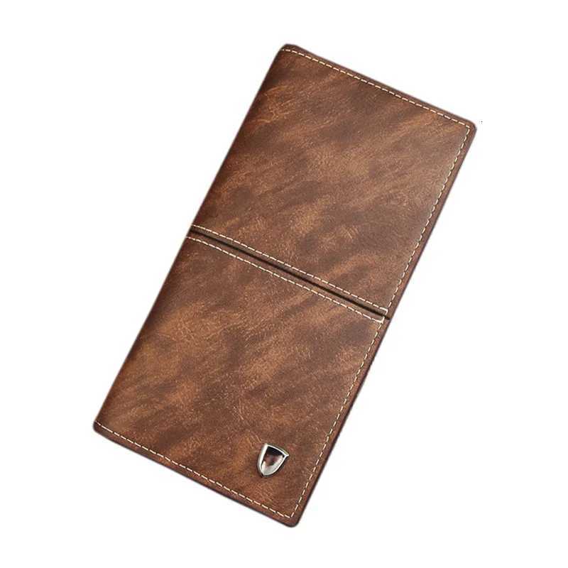 Mens Leather Wallet ID Card Holder Purse Checkbook Long Clutch Bifold Business Money Bag Man Wallets Cartera Hombre Carteras H2511071