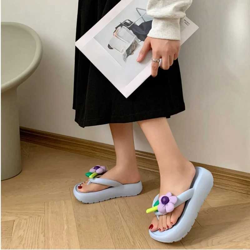 Womens Fi Flower Slide Girl N-Slip Bedroom Sandals 2024 Womens Outdoor Beach Soft Slide Adult Cute EVA Flip CoverXJ250407