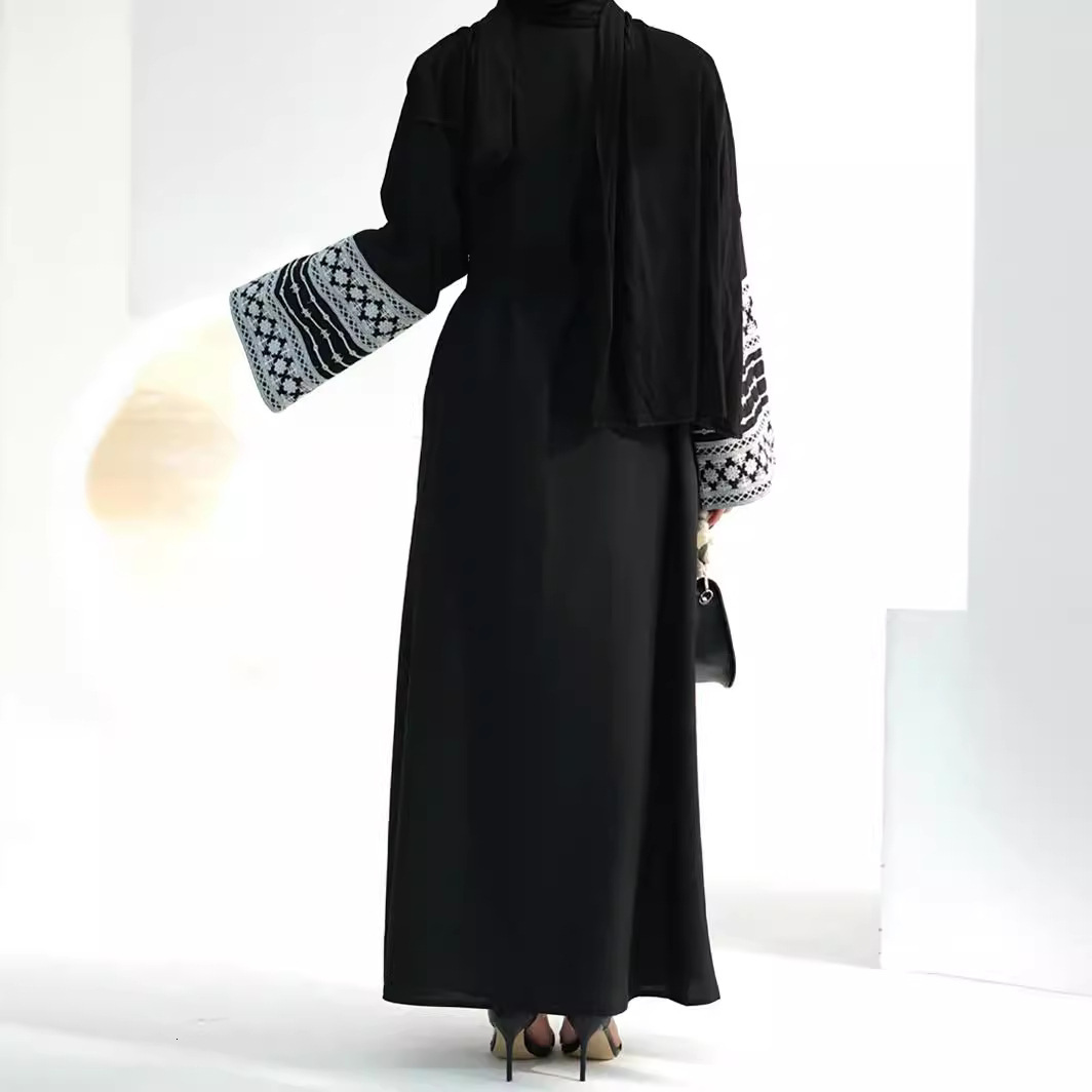 T Rkiye Dubai Embroidery Elegant Cardigan Robe Abaya Women S Dress