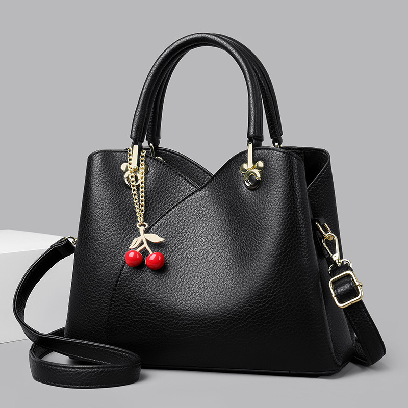 2025 New Large Capacity Design Bag Female PU Leather Handbag Middle-aged Mother Commuting Shoulder Bag