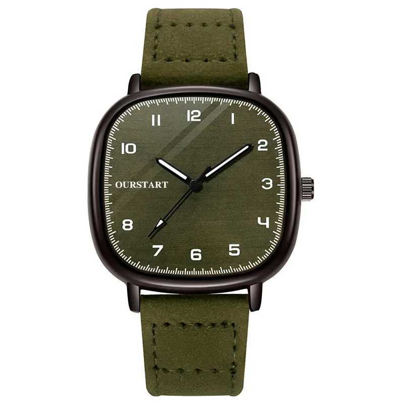 Vintage Square Dial Belt Watch Brand Quartz Watch Youth Student Watch Casual Fashion Mens Gift Watch WholesaleT250408