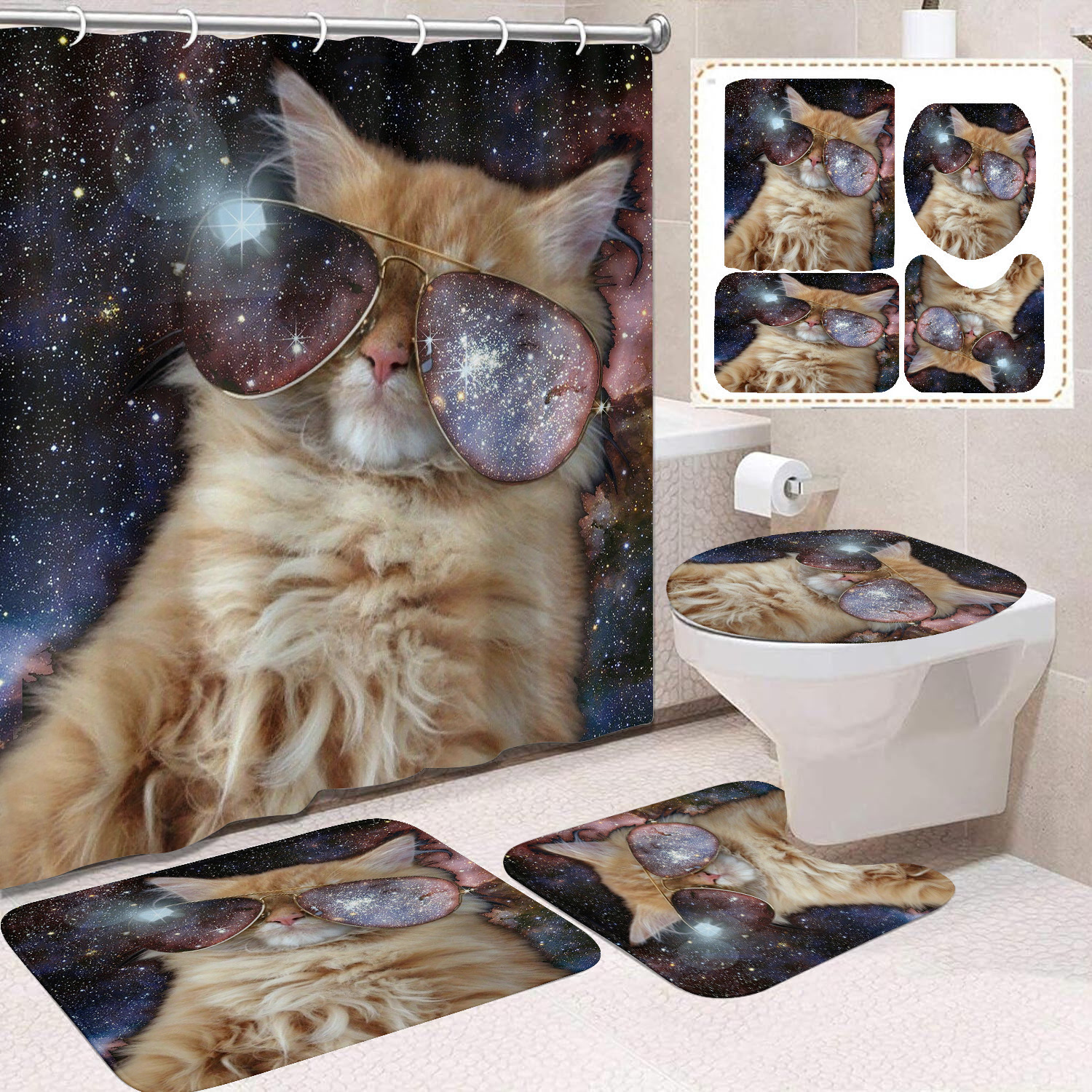 YL-37668 Factory direct sales watercolor daisy bathroom shower curtain/toilet partition curtain/no-drill curtain/shower curtain