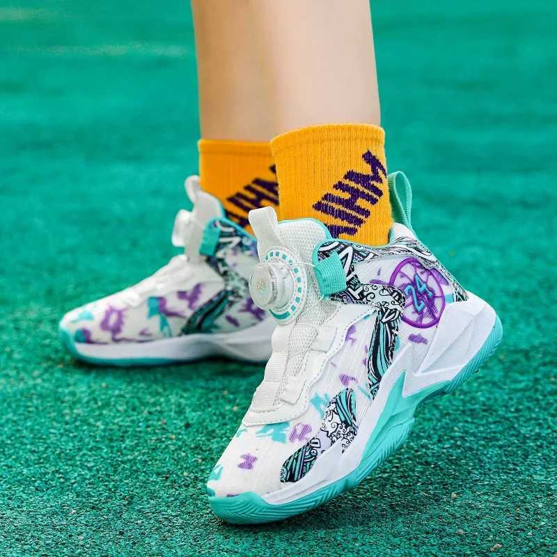 Childrens brand basketball breathable and comfortable childrens sports shoes outdoor boys basketball shoes childrens sports shoes W250407