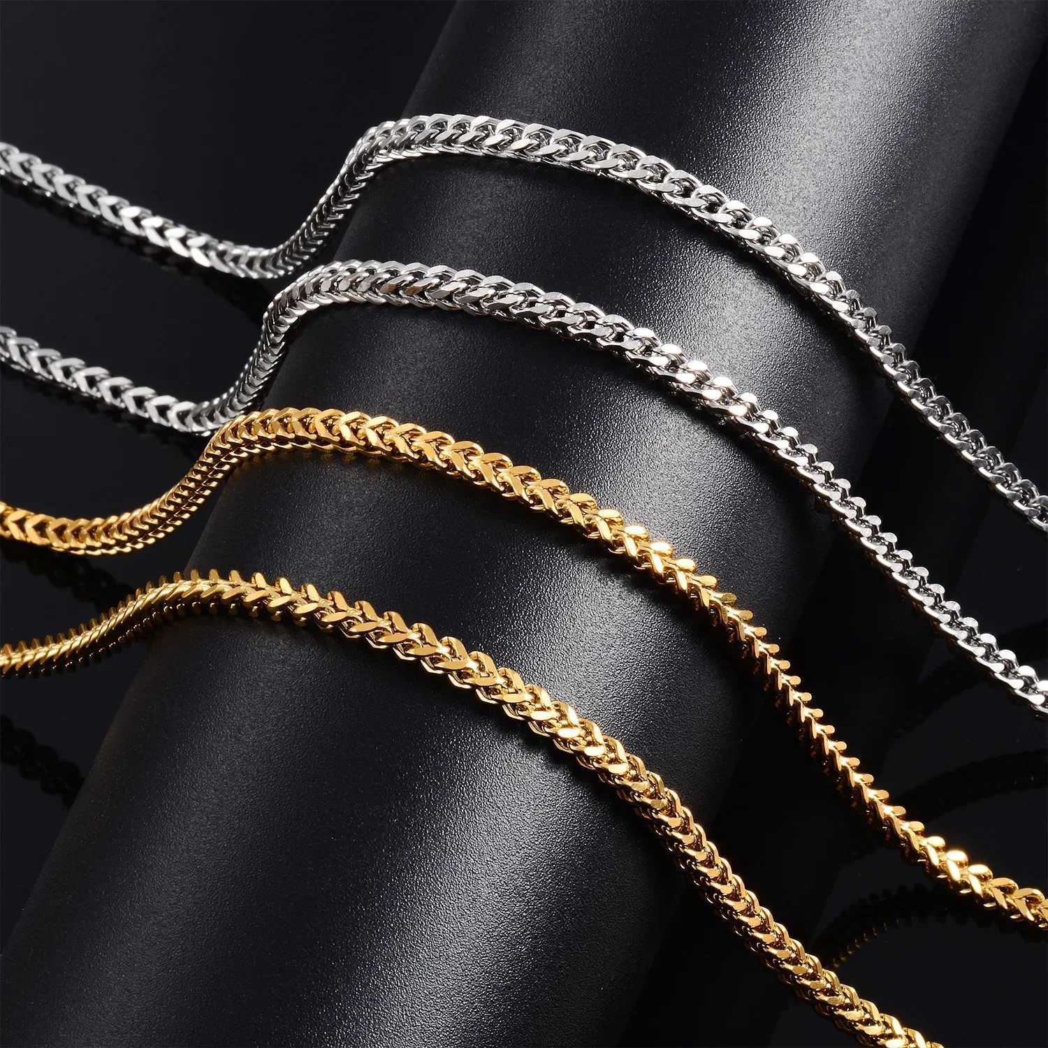 Waterproof Curb Link Stainless Steel Cuban Necklace Mens Women Hip Hop Chain For Men and WomenC250407
