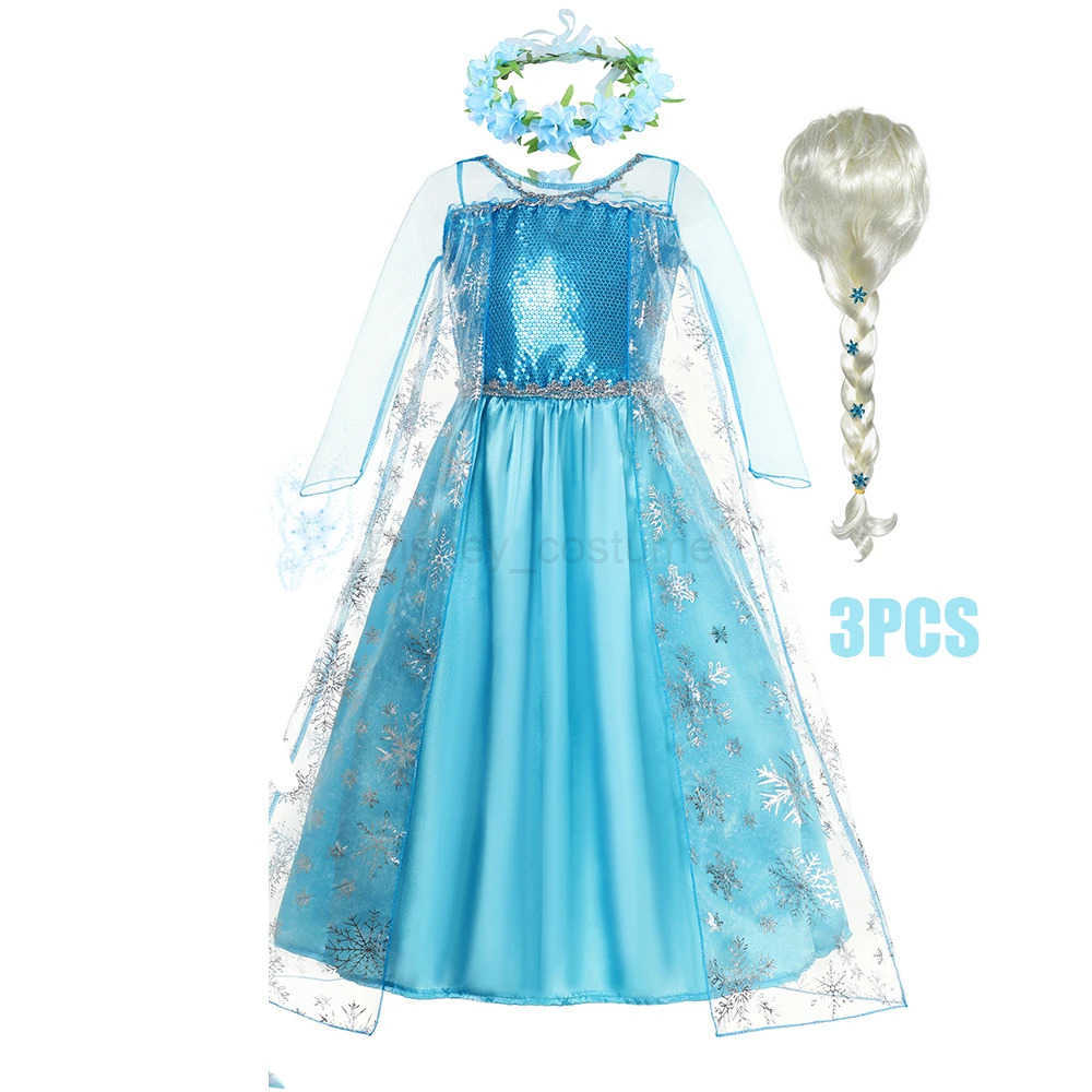 Disney Snow Princess childrens clothing luxury sequin mesh fancy birthday carnival role-playing childrens clothing stage display set X250408