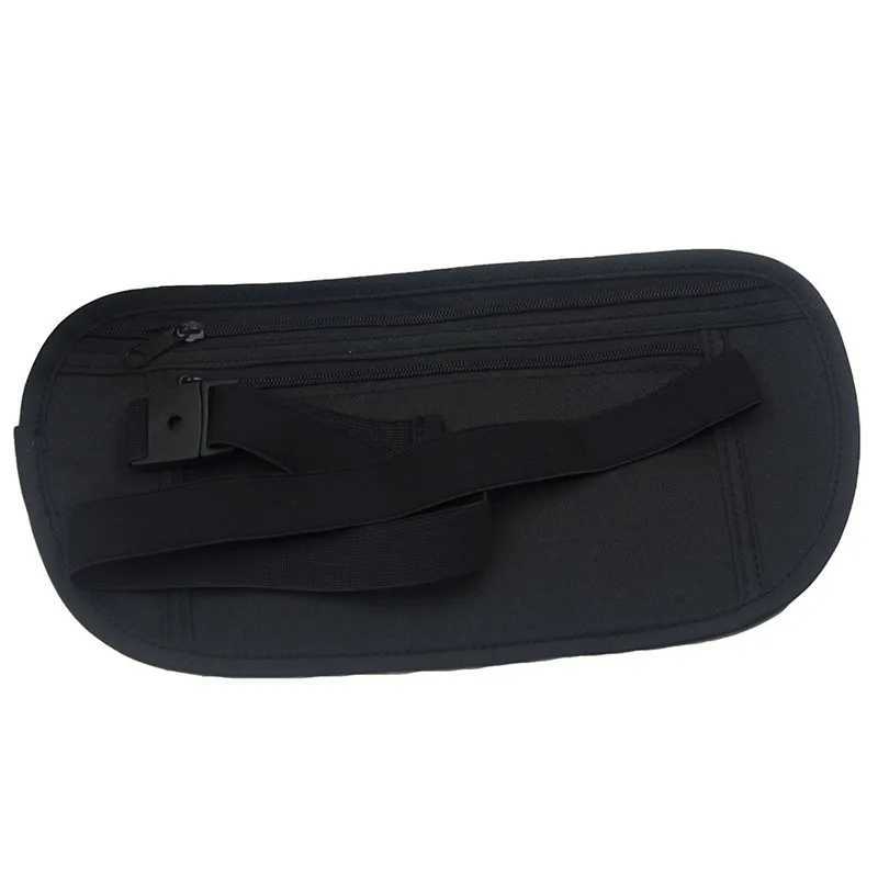 Neutral travel waist bag passport money strap hidden security wallet black zipper waist bag Z250407
