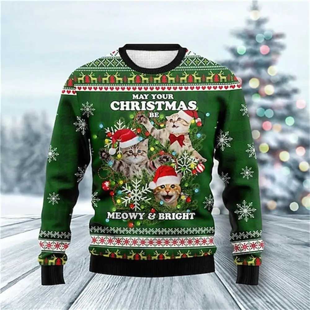ugly Christmas Sweater Mens Sweater Snowman Pullover Jumper New Years Eve Daily Vacation Long Slve Crewneck Fall Winter 2025 S251110