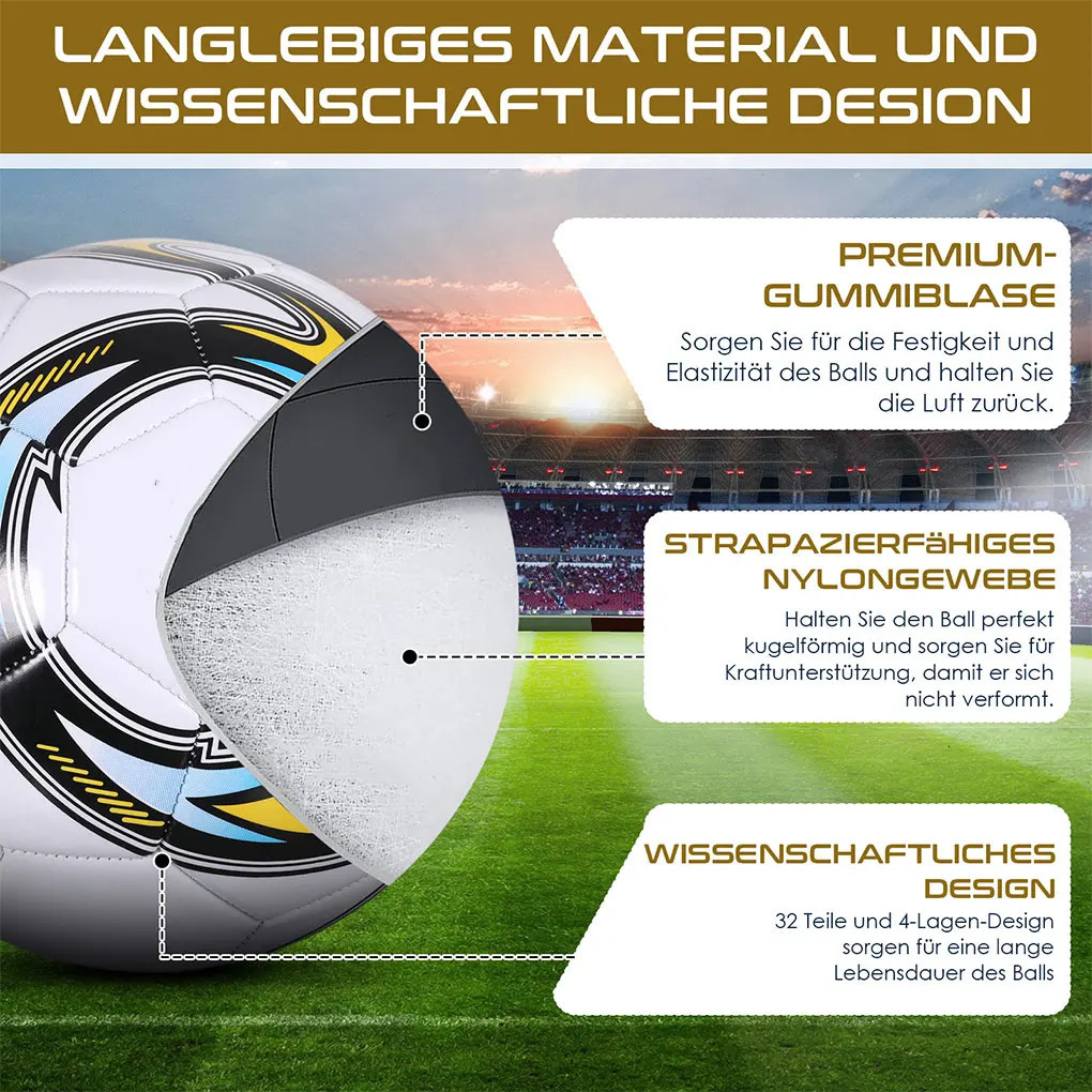 World Football Soccer Balls Official Size5 Machine Sewing PVC Seamless Wearproof Antislip Outdoor Match Game Football Training 251027