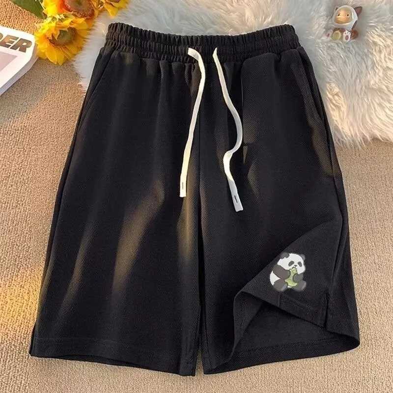 Large size M-8XL mens basketball shorts cartoon panda print shorts drawstring casual loose oversized sports shortsXJ250407