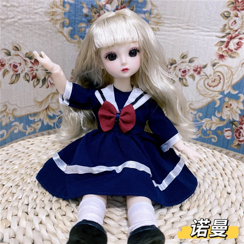 30cm Fat Doll 12 Moveable Joints 1/6 Girls Dress 3D Brown Eyes Toy with Clothes Shoes Girls Toys Children Gift 251107 - view 4
