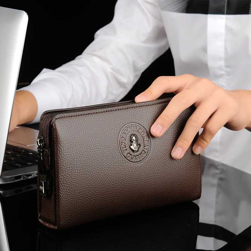 Mens PU leather password lock design long wallet clutch bag long chmap bags bolsos para hombre handbag sac a main bag for man H251107