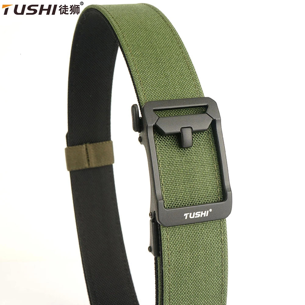 TUSHI Military Gun Belt for Men Nylon Metal Automatic Buckle Duty Belt Tactical Outdoor Girdle IPSC Accessories 250403