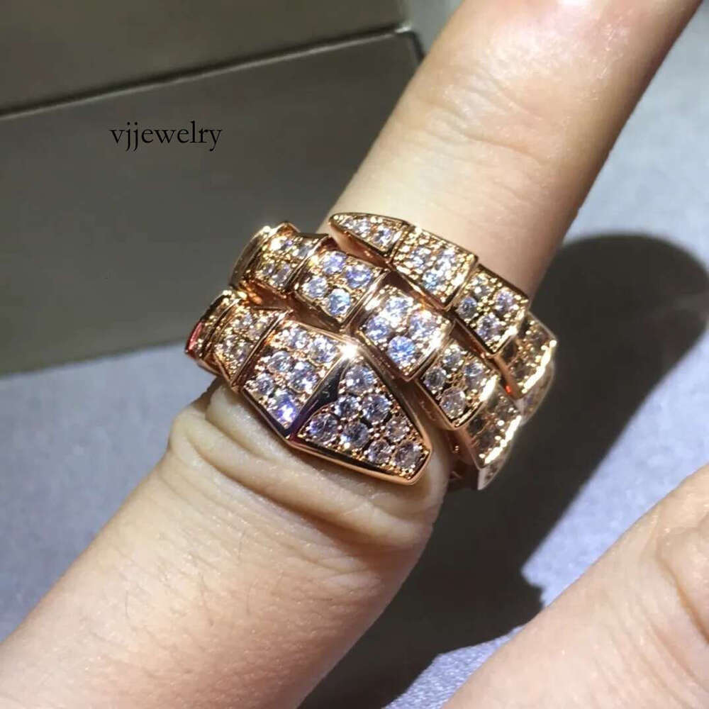 Classic snake bone rings for women double layer love designer V gold couple titanium steel with dia wedding ring jewelry gift Luxury Jewelry
