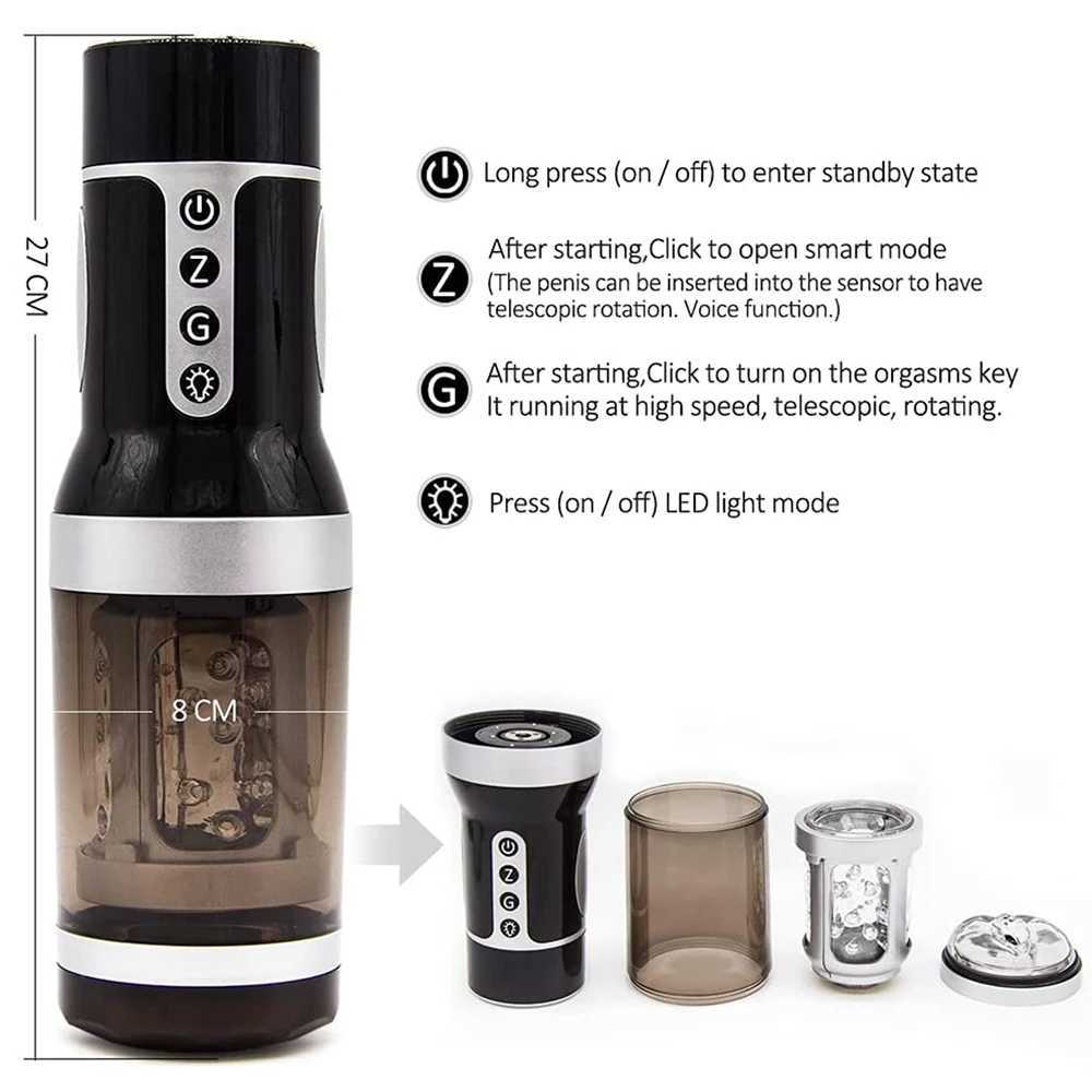 Automatic male masturbator telescopic rotating vaginal masturbation device sex toy for adult products piston masturbatorXJ250408