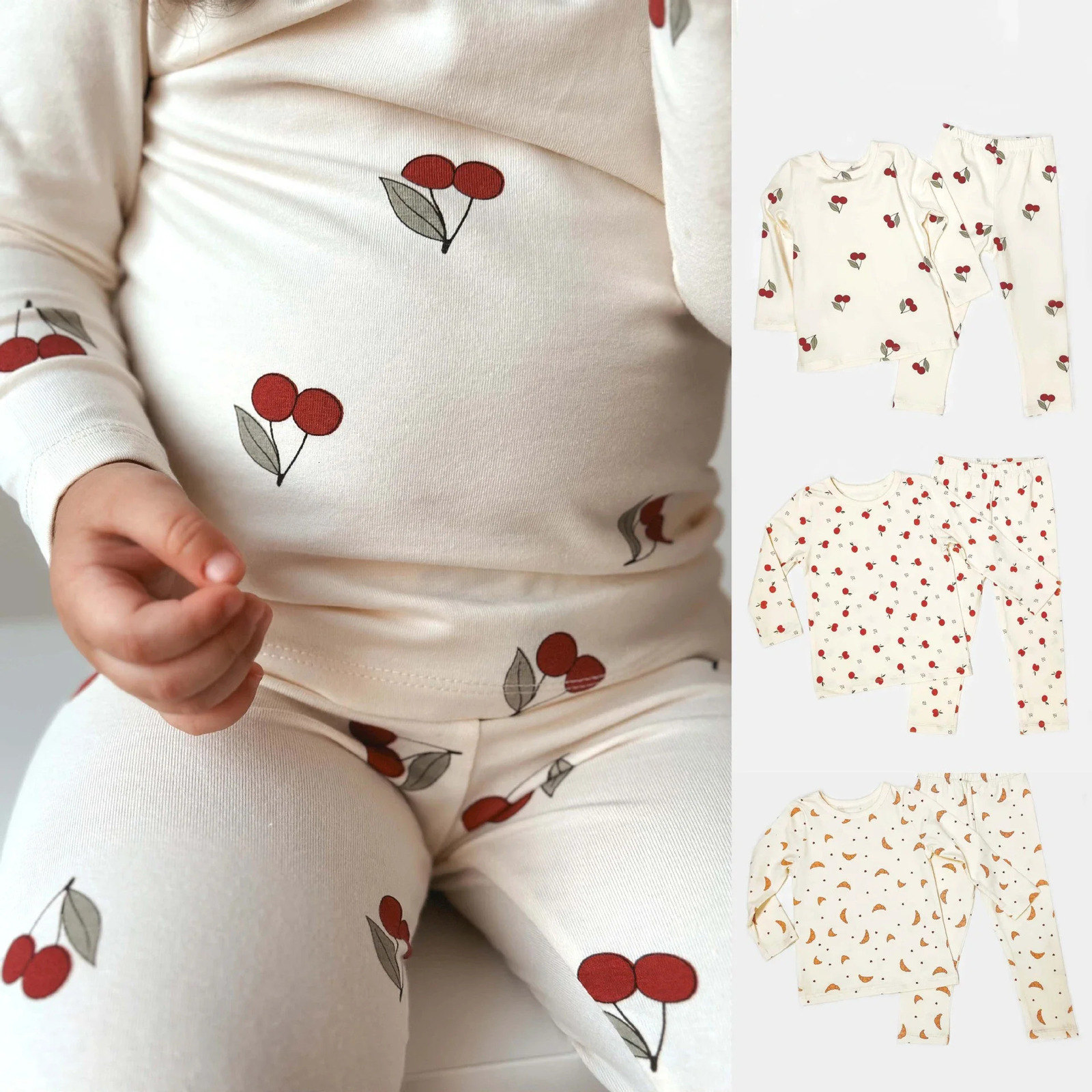 1-6T Toddler Kid Baby Boy Girl Clothes Set Cotton Infant Homewear Casual Top Pant Suit Childrens 2pcs Pajamas Set Outfit 250407