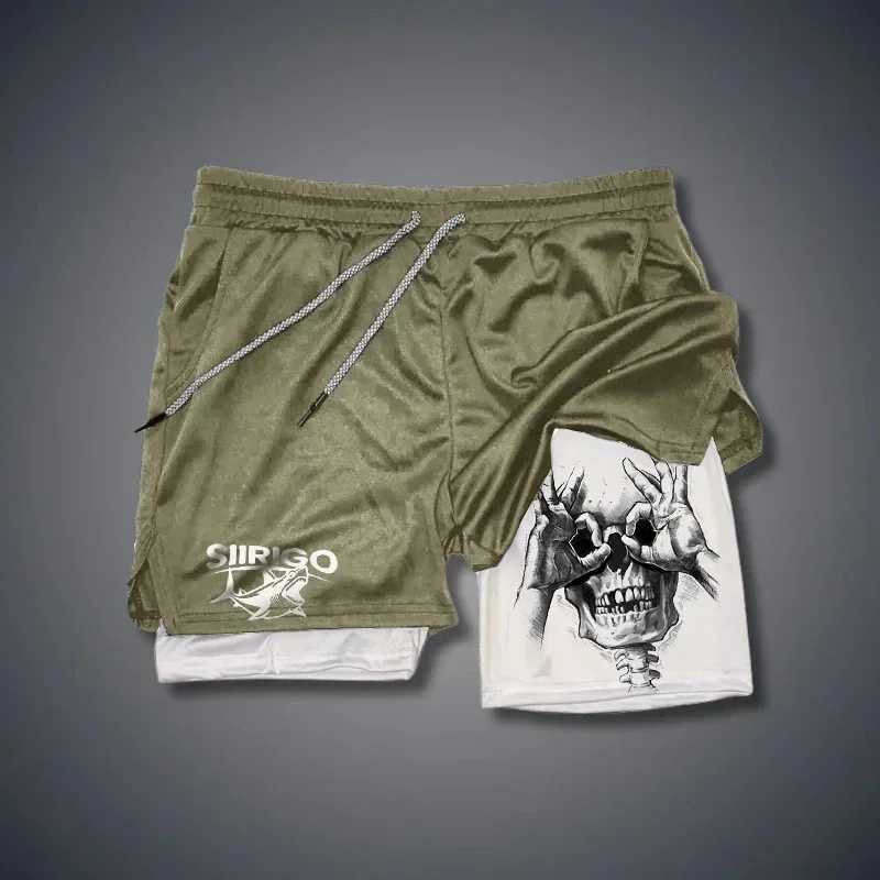 New 2-in-1 sports shorts mens breathable and casual sportswear double-layer running M-3XL basketball shortsXJ250407