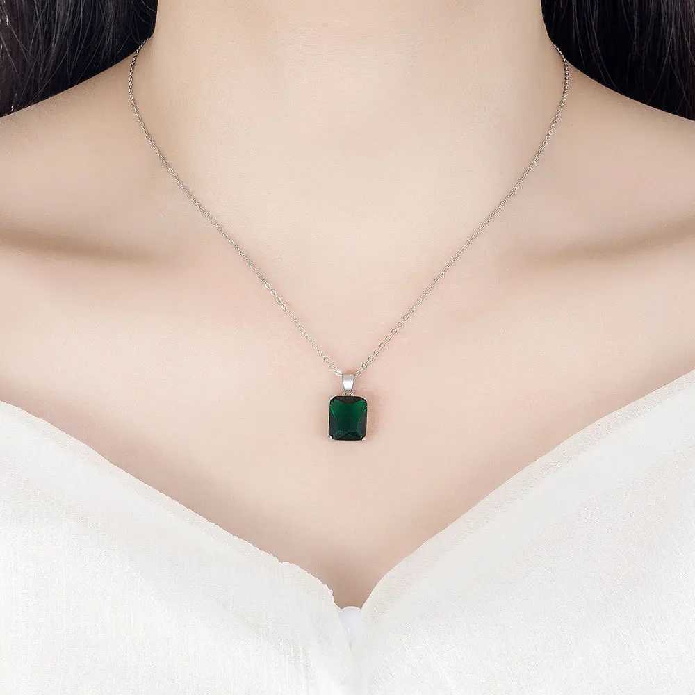 925 sterling silver elegant jewelry set ring earring necklace suitable for womens rectangular geometric zircon wedding accessories Y250408
