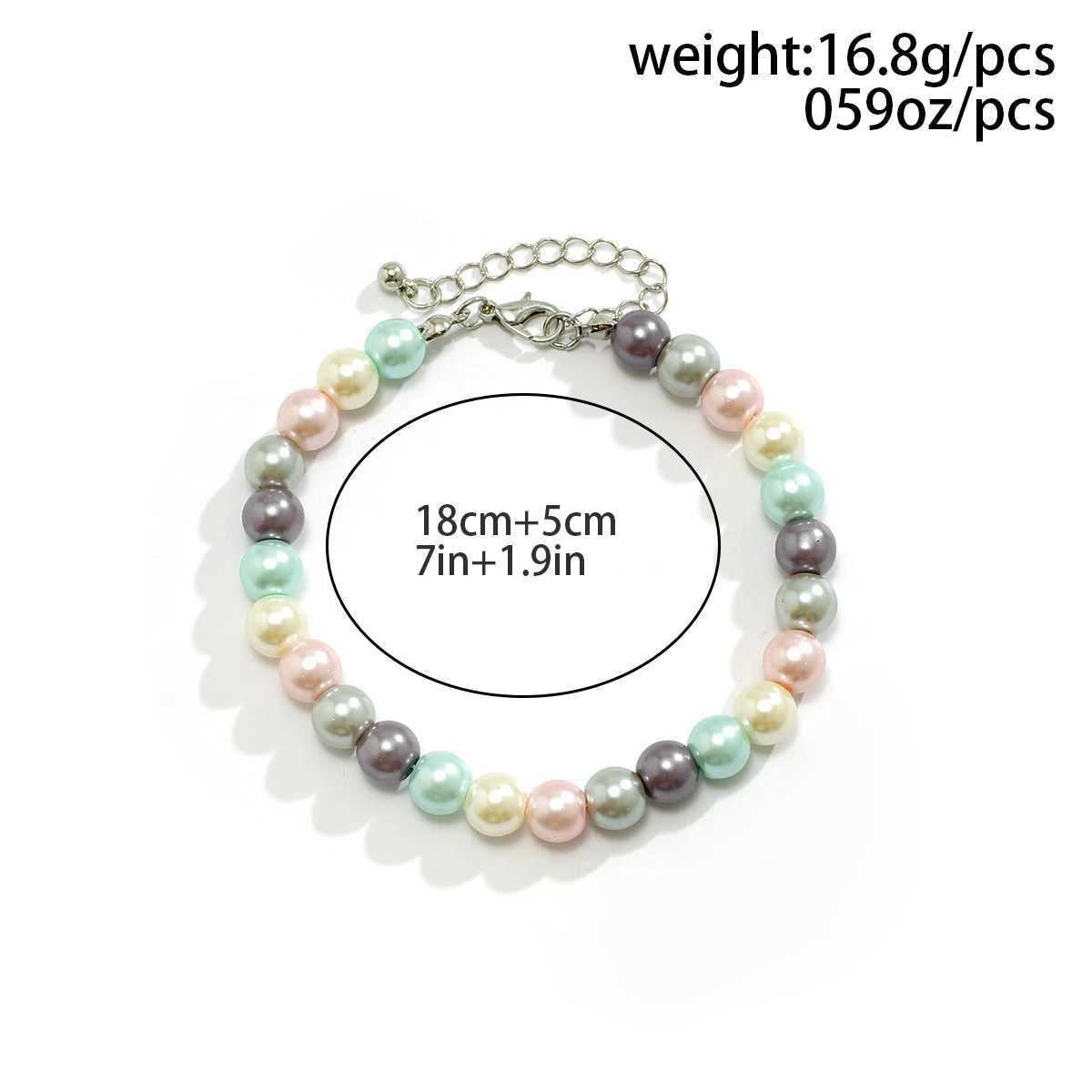 PuRui Trendy Glass Imitation Pearl Necklace Men Handmade Strand Mix Color Beads Choker Hip Hop Jewelry Collar Simple Street GiftC250407