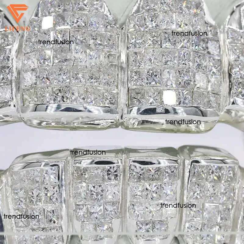 Custom Moissanite Grillz Ice hiphop Honeycomb setting dia men women top bottom Sterg sier Teeth Perm Cut GriilZ
