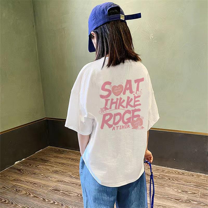 Ddmyshoesvip 22G Pure Cotton Short Sleeved T Shirt Medium And Large Summer Korean Version Top Children S Stylish Girls Loose T Shirt