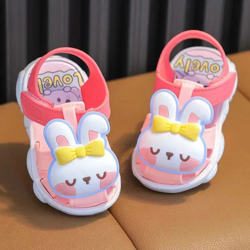 High Quality Comfortable Breathable Baby Children Outdoor Sandals Simple Versatile Cute Cartoon Boys Girls Infants Walking Shoes 250407