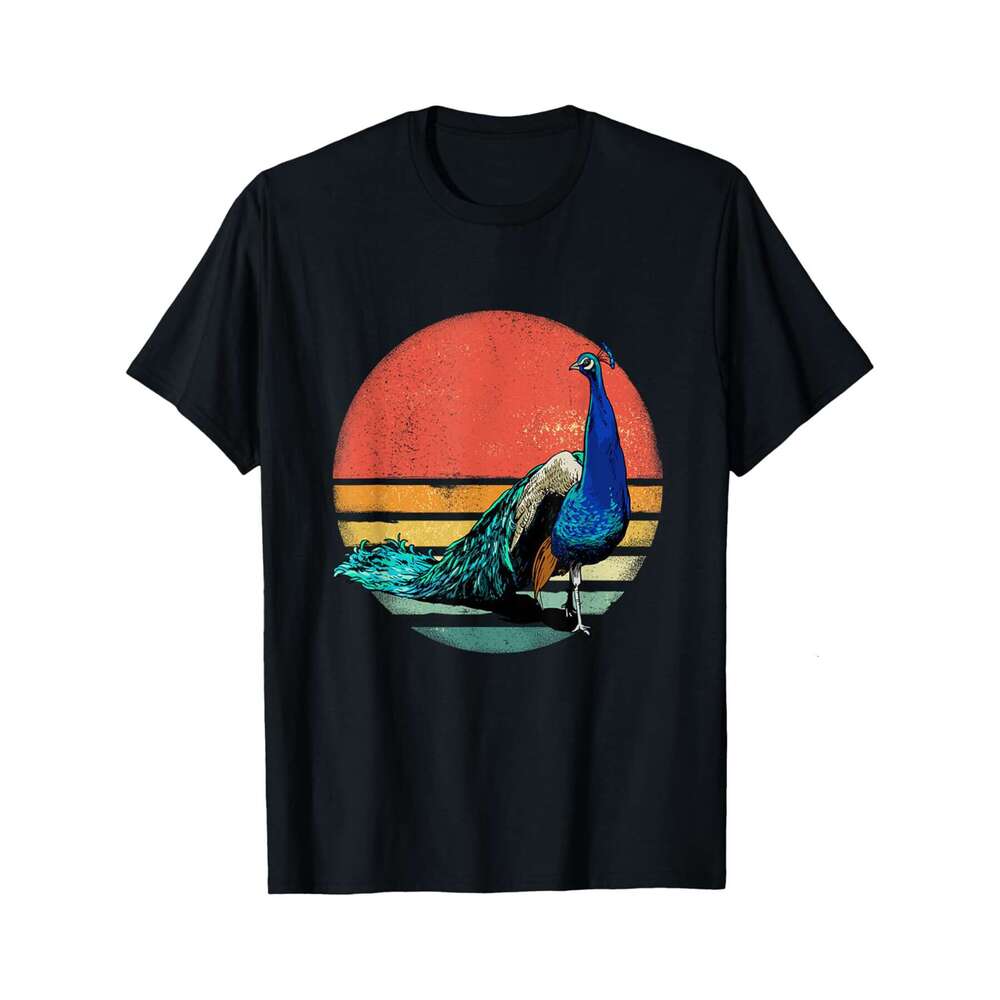 Designer T shirt Retro Vintage Peacock Peafowl Cool Peacock Animal Lover - 220g Tshits