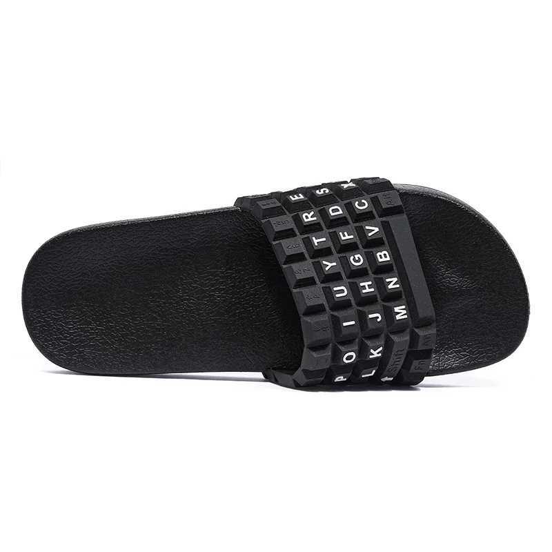 Mens casual indoor sandals and outdoor beach water slides with sizes exceeding 37-48XJ250407