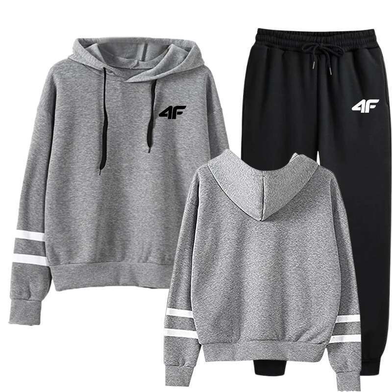 Hot Sales Women's Tracksuit Printing Hoodie+Trousers 2 Pcs Set Fashion Casual Splicing Clothing Sports Daily Womens Pants Sets