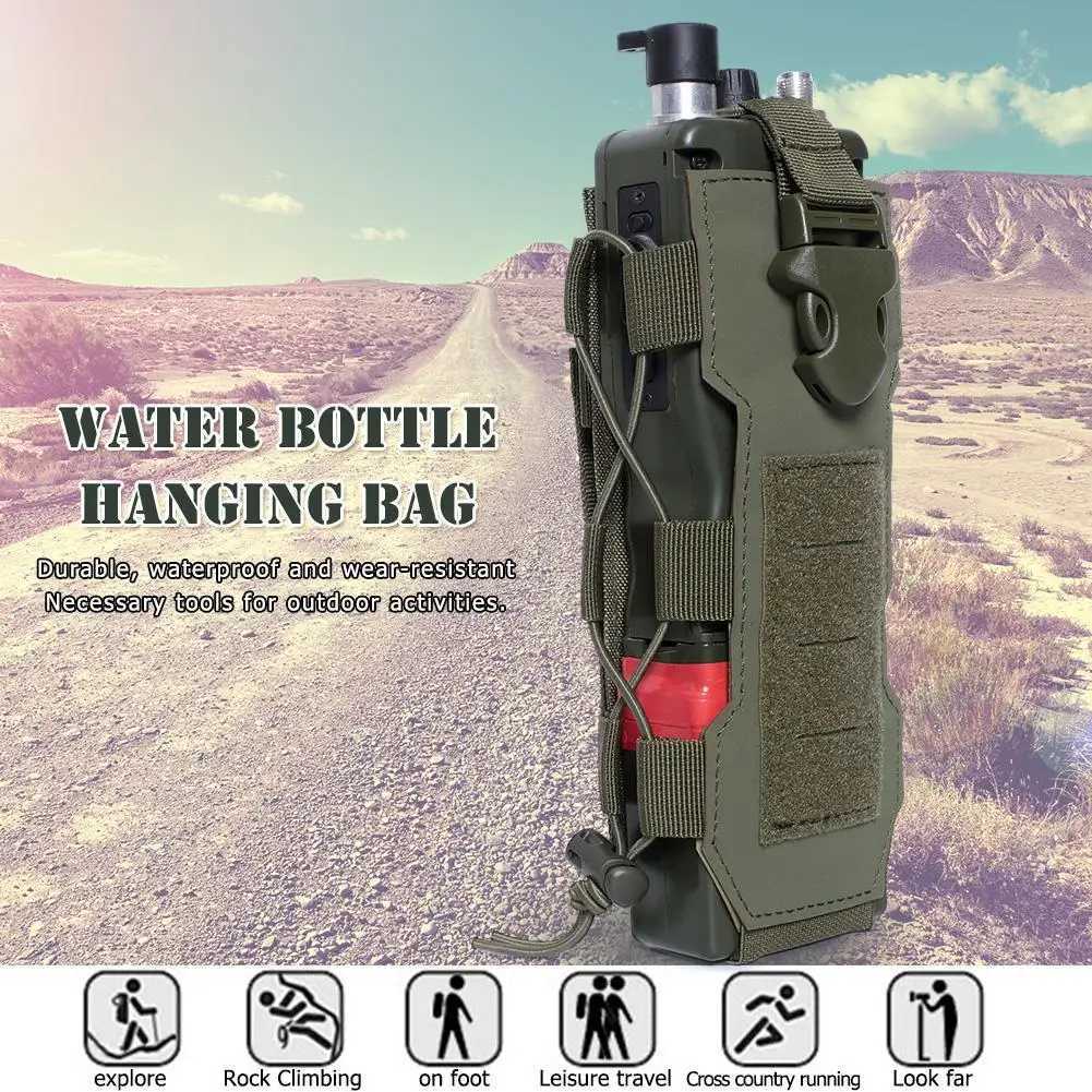 Multifunctional Molle Water Bottle Bag Drawstring Bottle Pouch for Outdoor Travel Camping Hiking Hunting ClimbingC250407