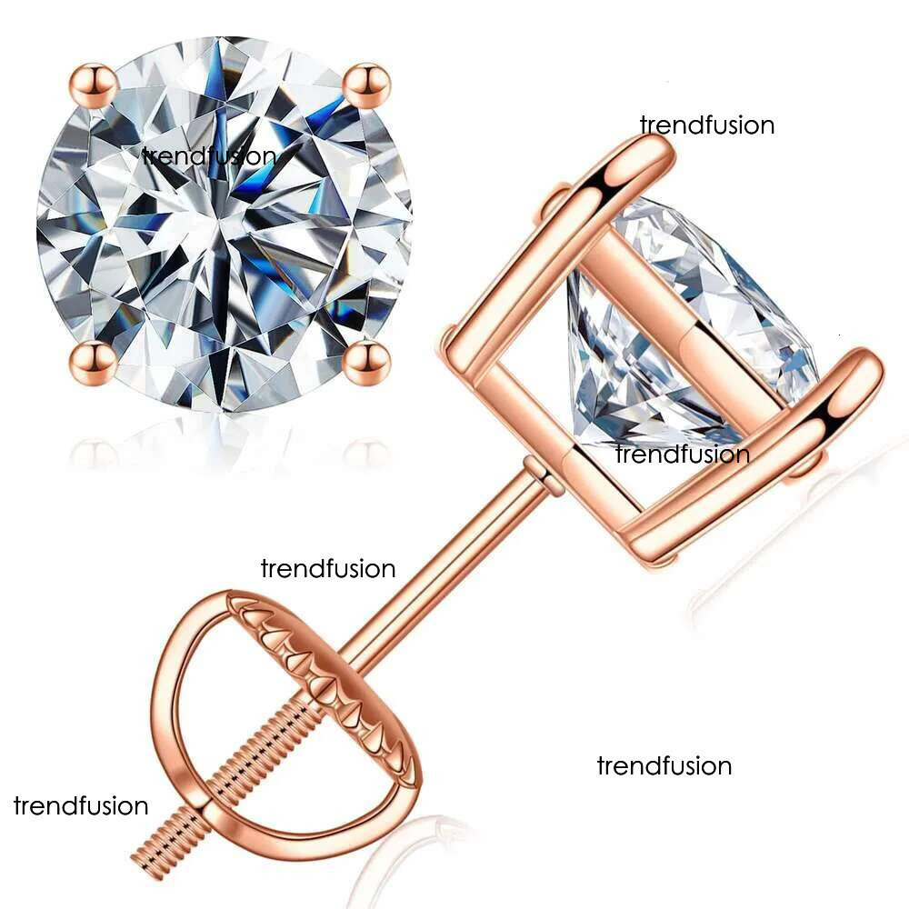 SMILEST Moissanite Spiral for Women, D-color VVS1 Clarity Laboratory Earrings White Yellow Rose Gold Ruthenium Crimson S Pure Sier Round