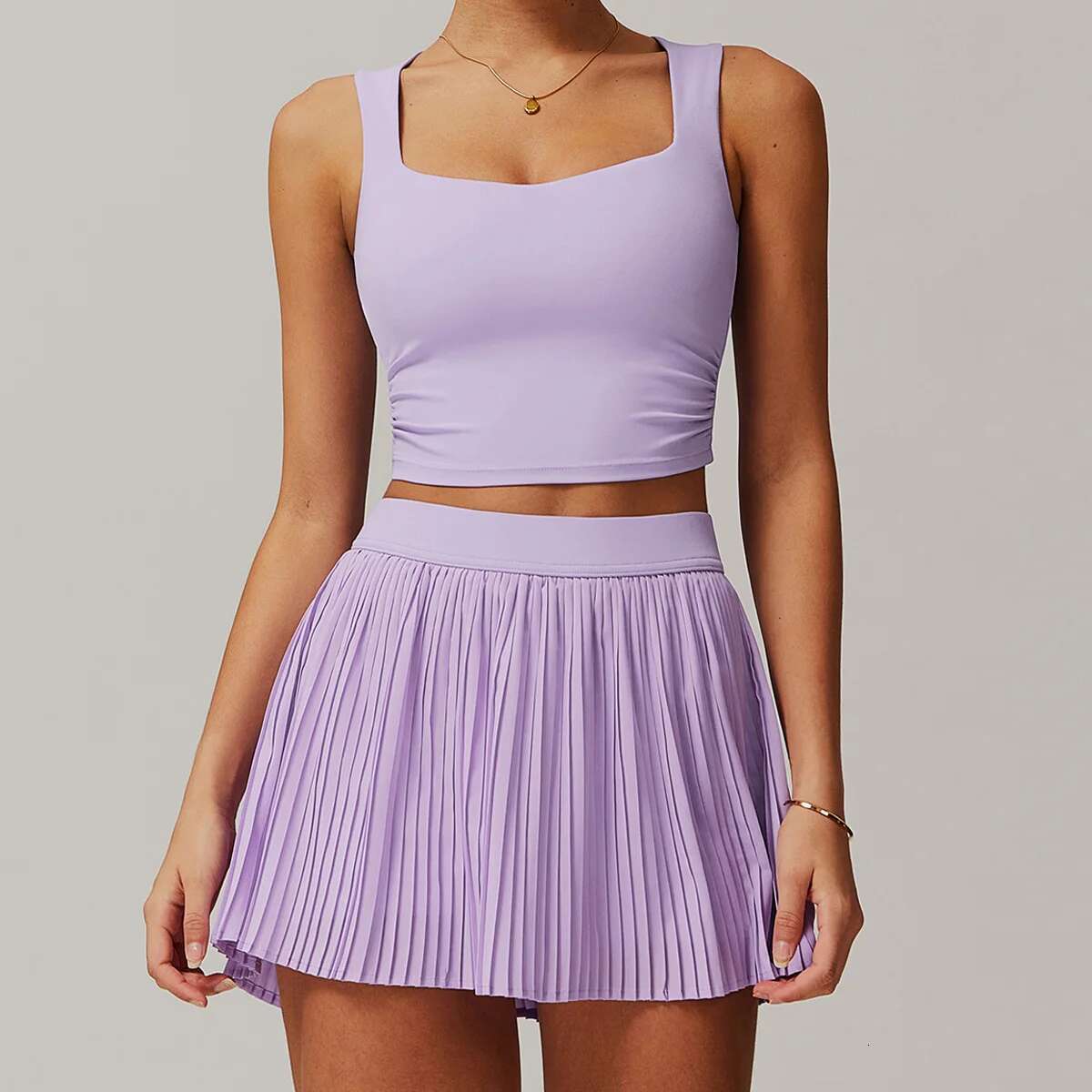 New 1/2/3pcs Yoga Women Outdoor Sports Running Gym Set Tennis Suit Slim Elastic Golf Fiess Pleated Skirt Sunscreen Clothes