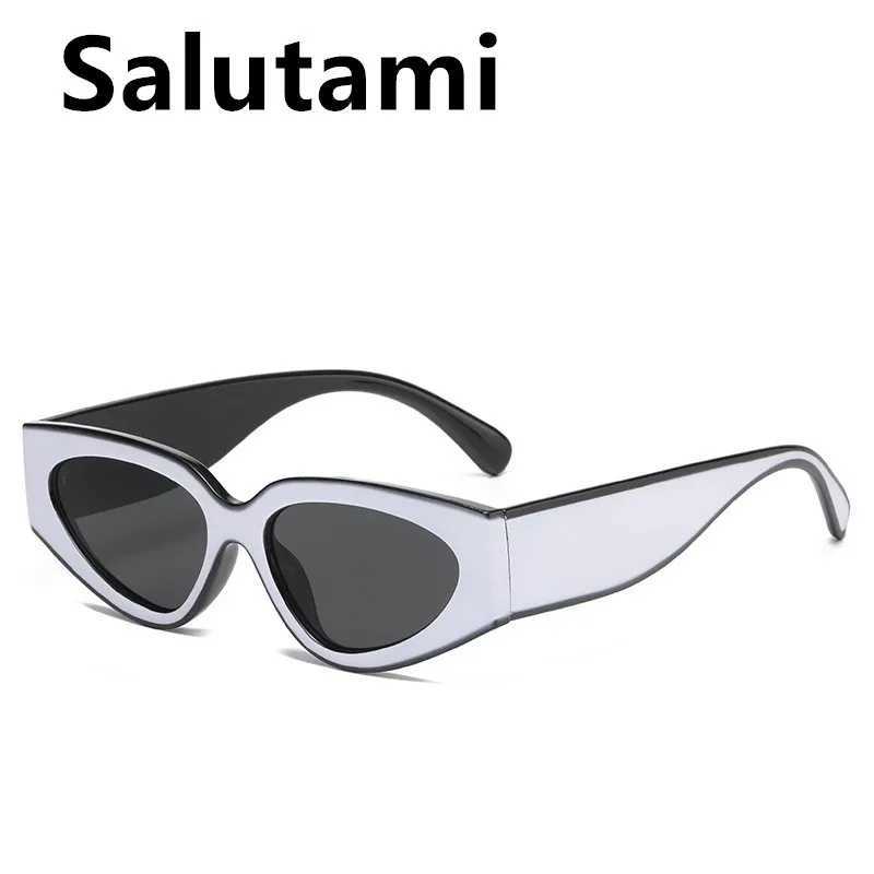 vintage small oval cat eye sunglasses women new fashion brand black white sexy sun glasses ladies trendy elegant shades uv400 Z250411