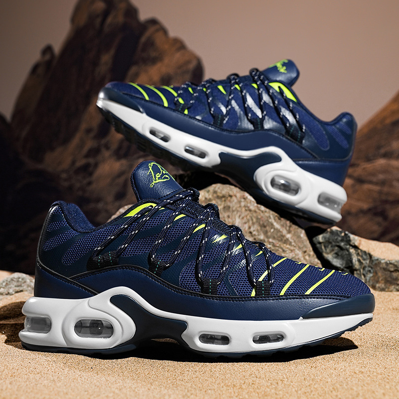 2025 Spring Summer Cushion Sole Air Men's Sports Shock Absorption Student Running Shoes 45 Large Size Breathable Lightweight Trendy