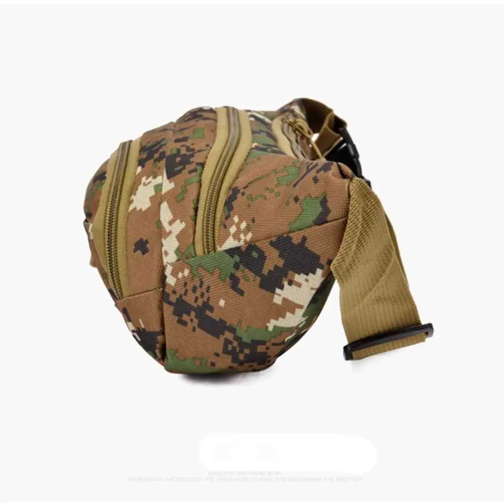 Large capacity outdoor waist bag multi-layer sling bag new nylon waterproof camouflage bag Z250407