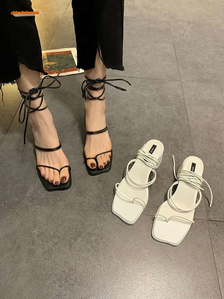 Roman Sandals Block Heels All-Match 2025 Summer Clear Shoes Suit Female Beige Espadrilles Platform Flip ps Women Gladiator Ch ddmykukumalu