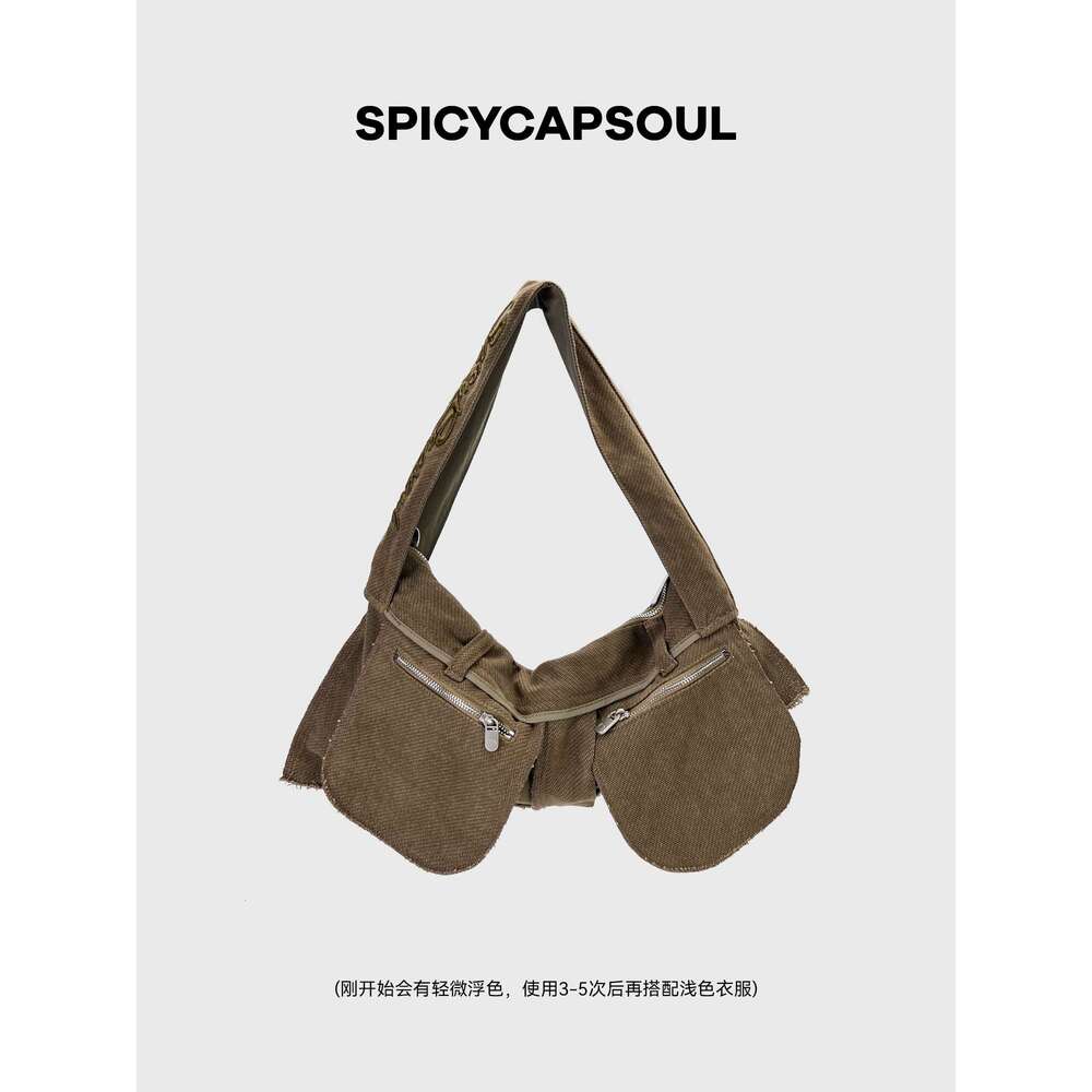 Women's bag, high-end street wear, niche spicy girl's armpit crossbody bag, canvas bag