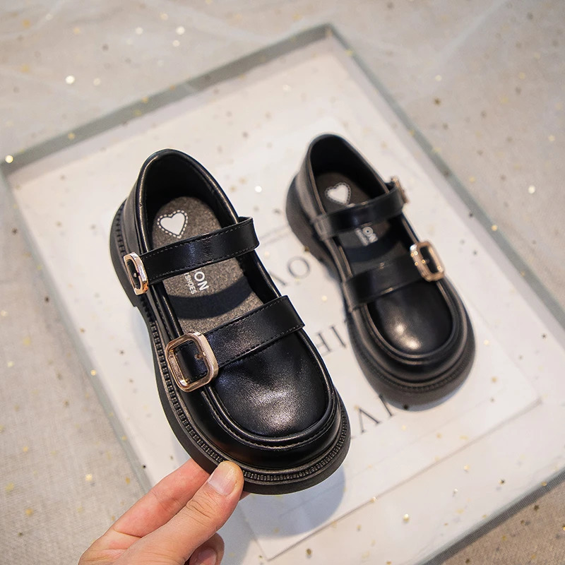 Girls Leather Shoes for Party Wedding Britain Style Children Princess Shoes Simple Fashion Kids Matte Performance Shoes 250407