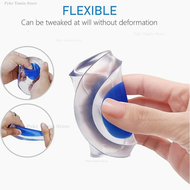 Silicone Heel Pad Gel Soft Insole Sports Shock Absorbing Shoe Pad Bone Spurs Pain Relief Protect Heel Foot Massager Care Inserts 250408