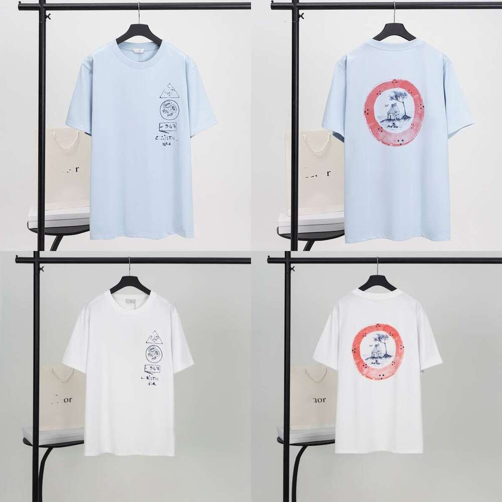 Casual T-Shirt High Version DO Dijia 2025 New Dreamy Cabin And Dynamic Tree Shadow Print Casual Loose Short Sleeved T-Shirt