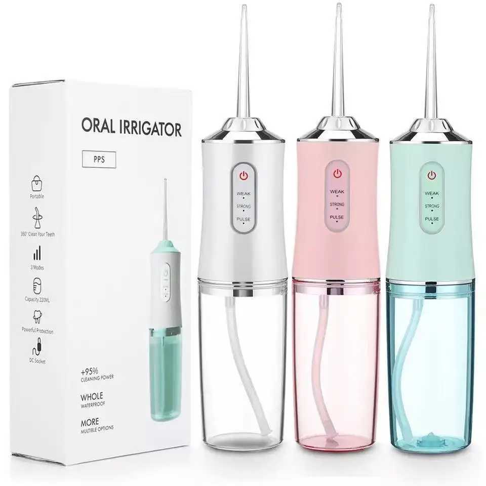 Oral irrigator+4 Jets 3-mode USB charging sink portable dental sink nozzle waterproof irrigator M250408