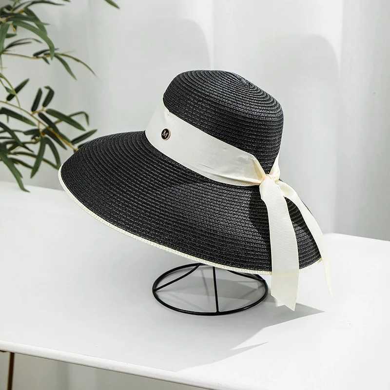 Women Cap Beach Hat Hepburn Style Bucket Hats Summer Retro Design Travel Sunscreen Straw-hat Sunshade Fisherman Caps Sun Helmet Z250407