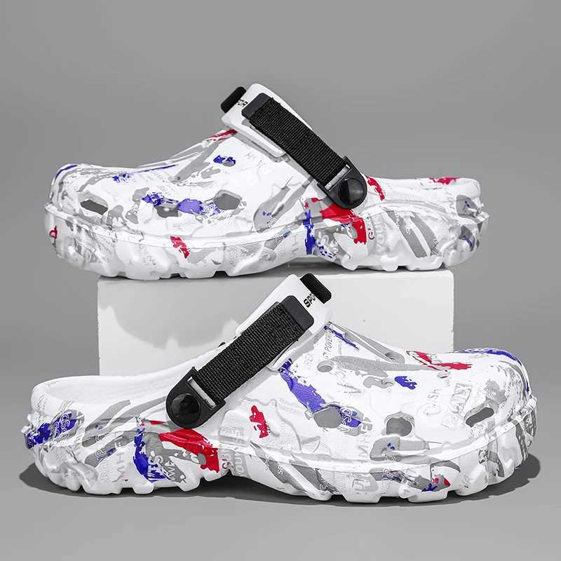 New Arrival Large size 47 summer mens white chloroprene rubber outdoor garden chloroprene rubber hole shoes mens casual shoes water shoes comfortable 