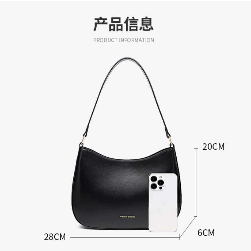 High Quality Stylish Urban Women's Underarm Designer Lady Shoulder Bag Trendy And Versatile Cowhide Leather Handbag