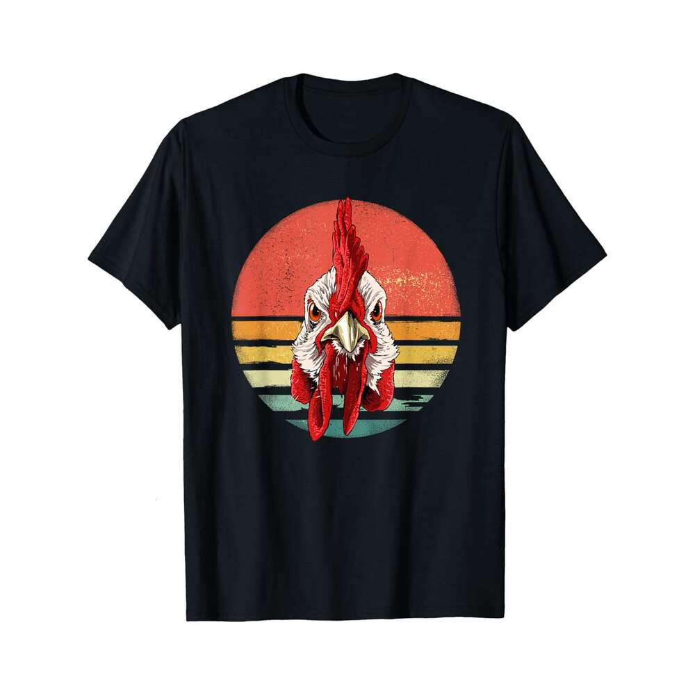 Designer T shirt Retro Vintage Chicken Rooster Hen Farm Animal Chicken Lover - 220g Tshits
