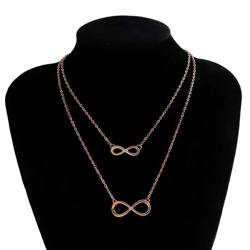 Aihua Fashion Infinity Pendant Necklace for Women Gold Silver Color Chains Infinity Symbol Party Collares Jewelry on the NeckC250407