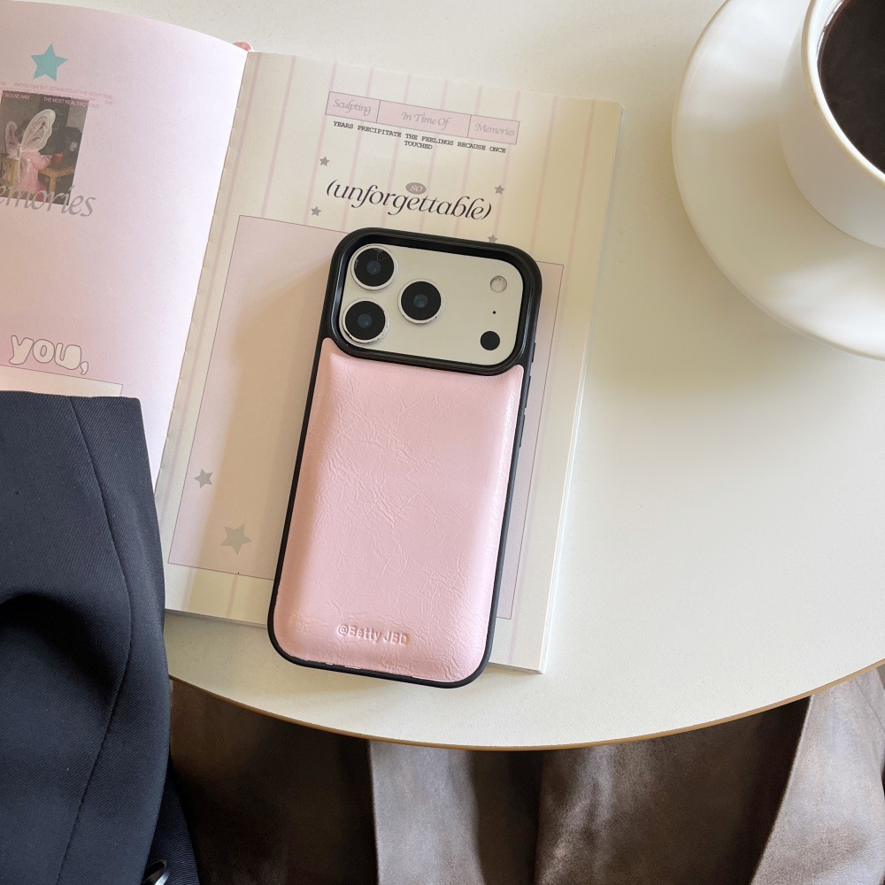Solid Color Leather Material Phone Case Compatible with iPhone 17/16 Pro Max Personalized Puff Case iPhone 15/14 Pro